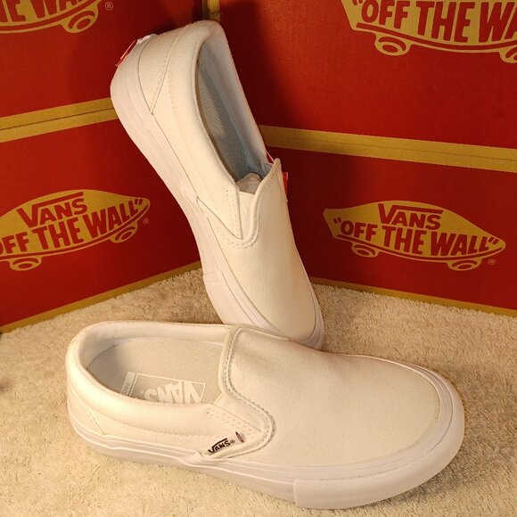 Vans Men's 4.5/Women's 6 Slip-On Pro White Canvas - Picture 4 of 12